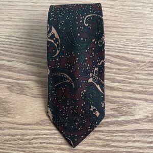 Liberty of London Paisley Tie in Green and Brown